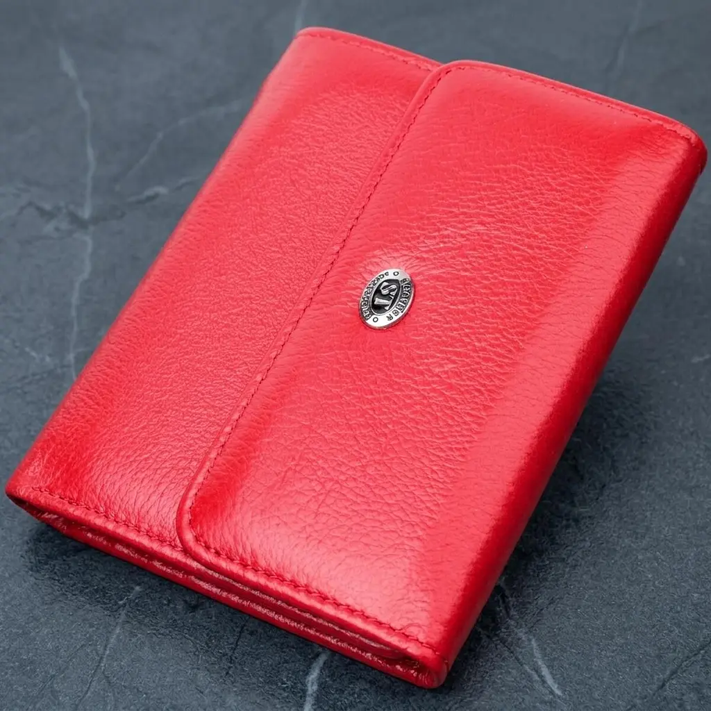 Яскравий жіночий гаманець із монетницею із натуральної шкіри ST Leather 19482 червоний - фото 11