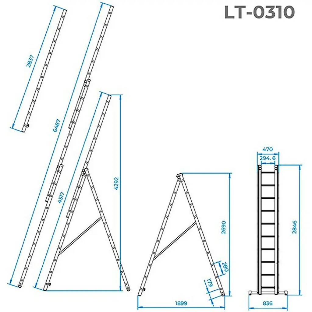 Драбина Intertool LT-0310 [140435] - фото 4