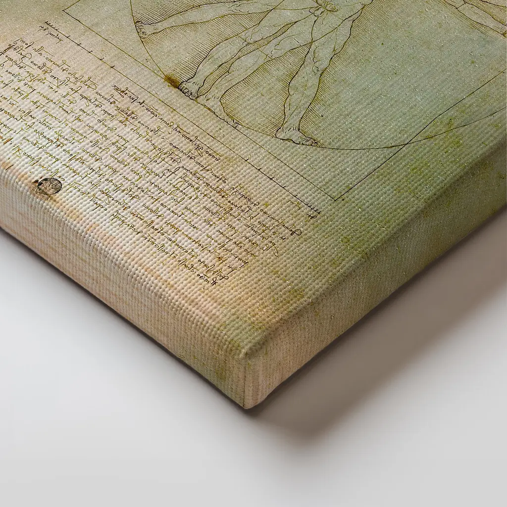 Інтер'єрна картина Вітрувіанська людина, Леонардо да Вінчі, Leonardo da Vinci, Vitruvian Man, інтер'єрний декор, 60×43 см (id6952) - фото 2