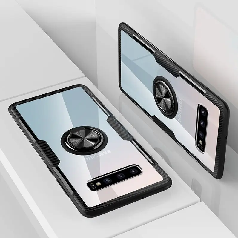 Чехол бампер Primolux Ring Magnetic Stand для смартфона Samsung Galaxy S10 (SMG973) Black - фото 5