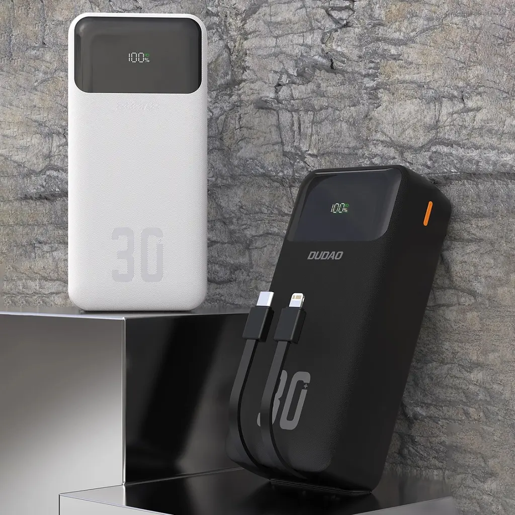 Універсальна мобільна батарея Dudao 30000mAh K15 MAX 22,5W PD,QC, USB-A, Lightning, USB-C In/Out, with USB-C/Lightning cables - фото 3
