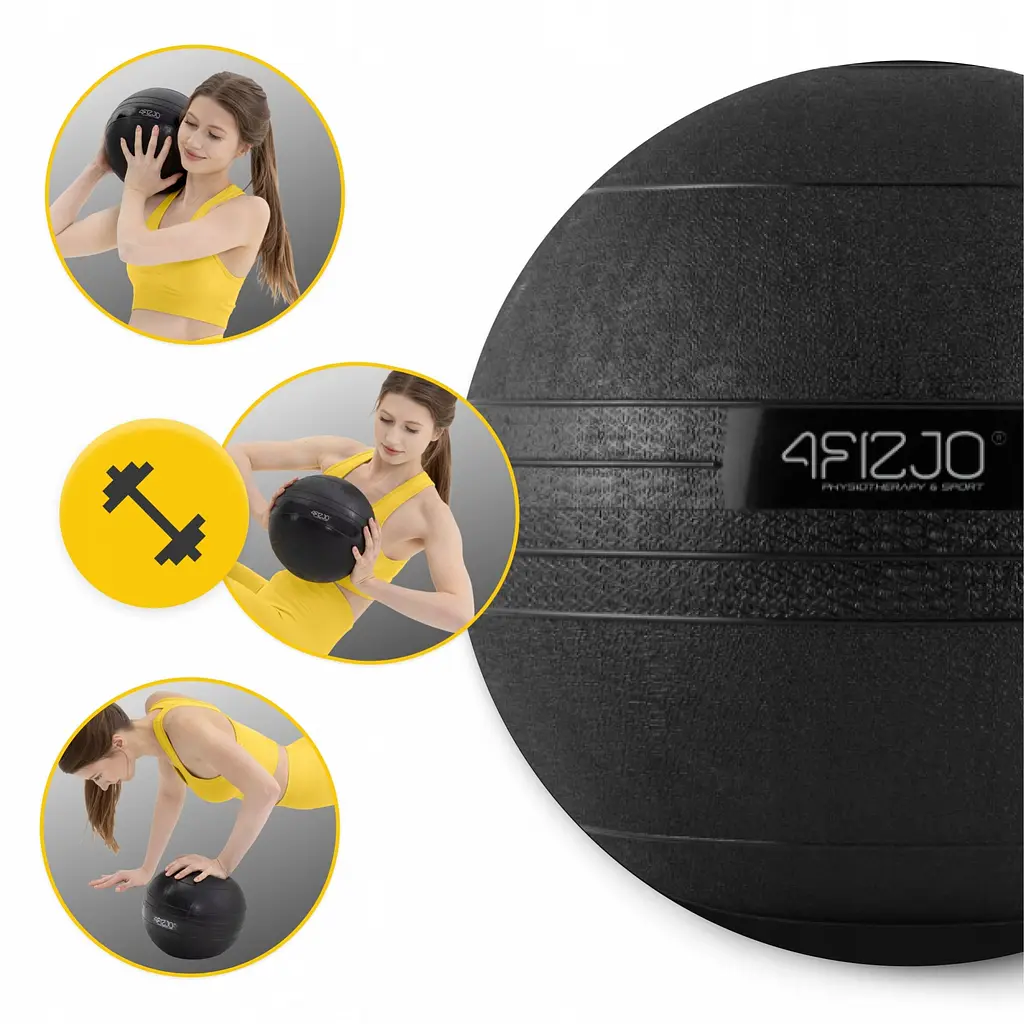 Слембол (медичний м'яч) для кросфіту 4FIZJO Slam Ball 5 кг Black (P-5907739315427) - фото 10