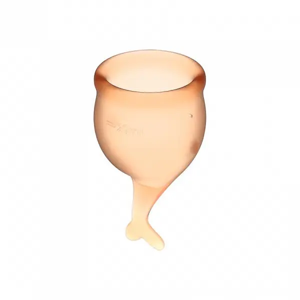 Satisfyer Feel Secure - набір менструальних чаш, 15 мл і 20 мл (Помаранчевий) - фото 6