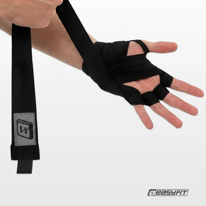 Бінти для боксу EasyFit EF-0374-30-bk, Classic Wrap, чорний 3 м - фото 2