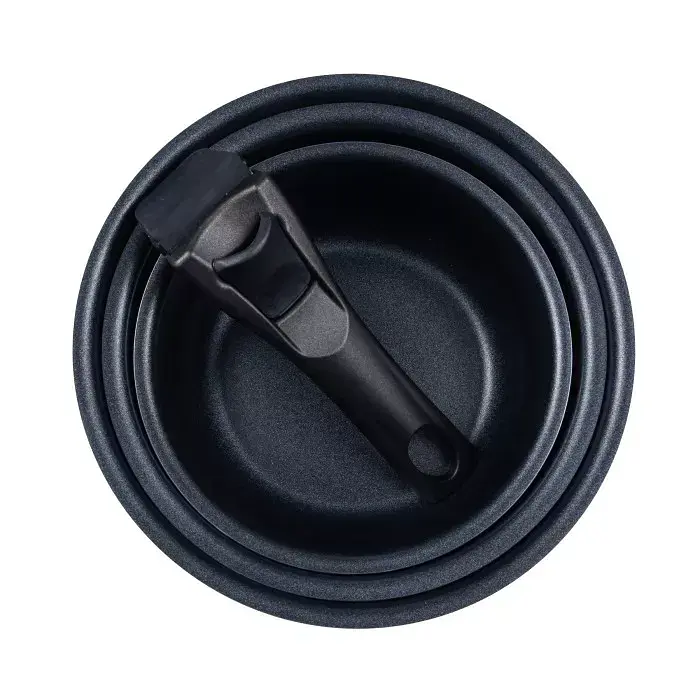 Набір ковшів зі знімною ручкою Bergner Click & cook 16/18/20 см 4 предмета (BG-31608-RD) - фото 2