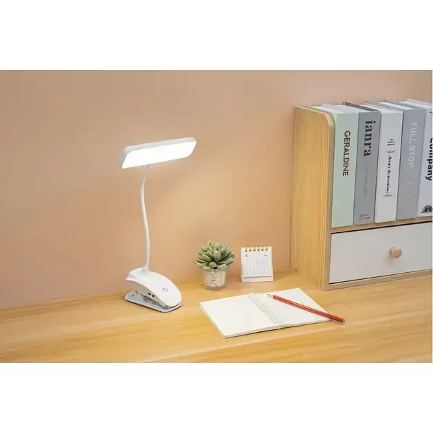 Лампа настільна акумуляторна XO OZ06 Desktop Bedside Tricolour Clip Desk Lamp 800 мА.год - фото 5