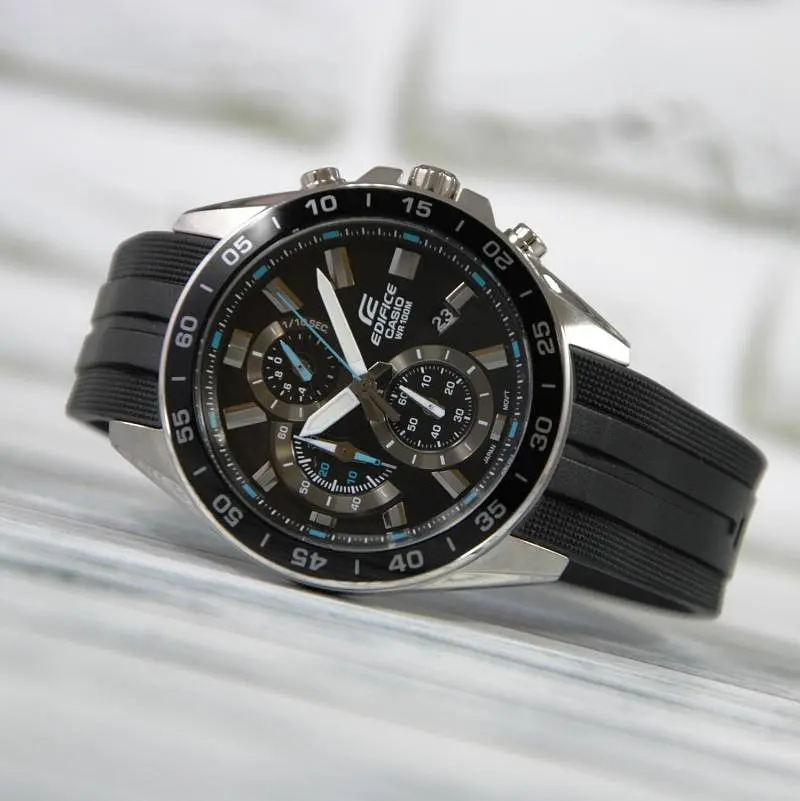 Водонепроникні кварцові наручні годинники Casio оригінал Японія Edifice EFV-550P-1AVUEF з полімерним ремінцем - фото 6