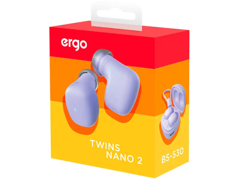 Навушники TWS Ergo BS-530 Twins Nano 2 Violet (BS-530V) - фото 7