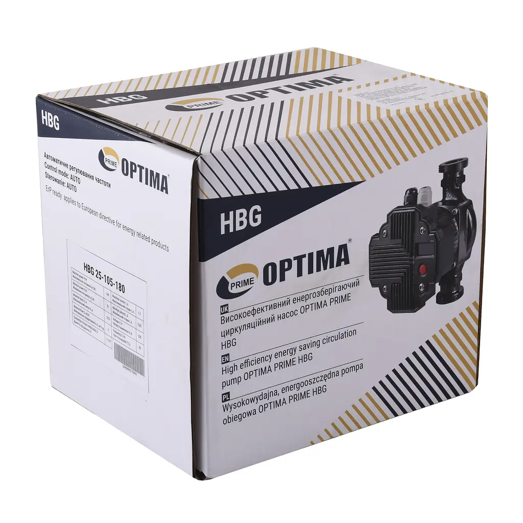 Насос циркуляційний енергоощадний Optima Prime HBG 25-105AUTO 180мм - фото 5
