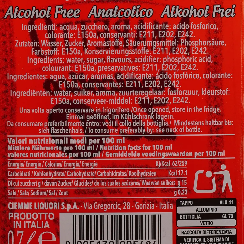 Ликер безалкогольный Ciemme Amaretto Zero 0.7 л - фото 4