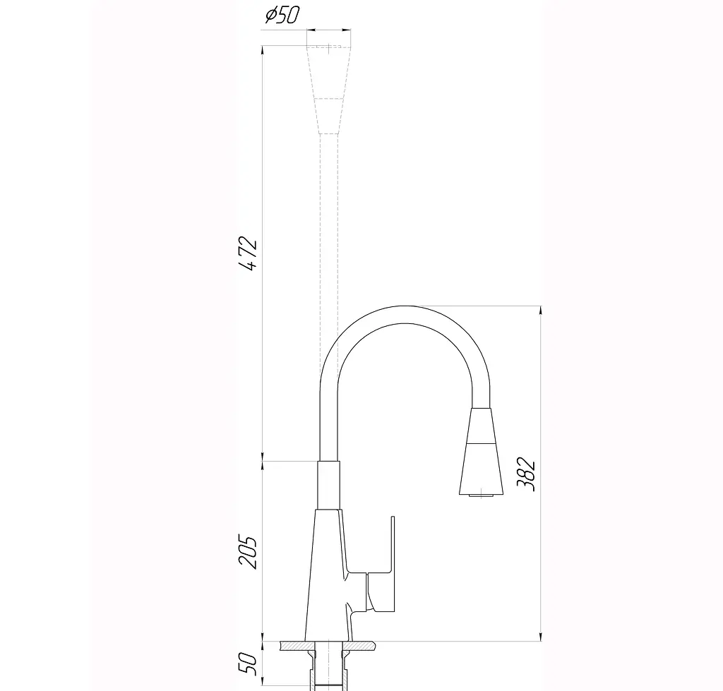 Змішувач для кухні DOMINO Dionis DDD-203SM-BR-R10 бронзовий з душовою насадкою для зручності та стилю - фото 8