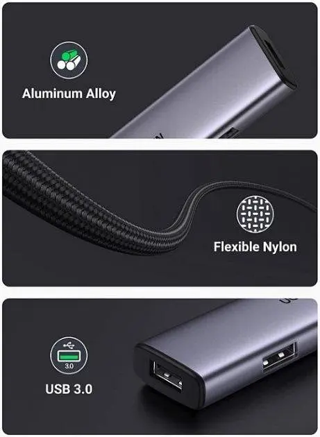Хаб Ugreen Usb-C to 4xUsb 3.0 Hub CM473 (20841) - фото 4