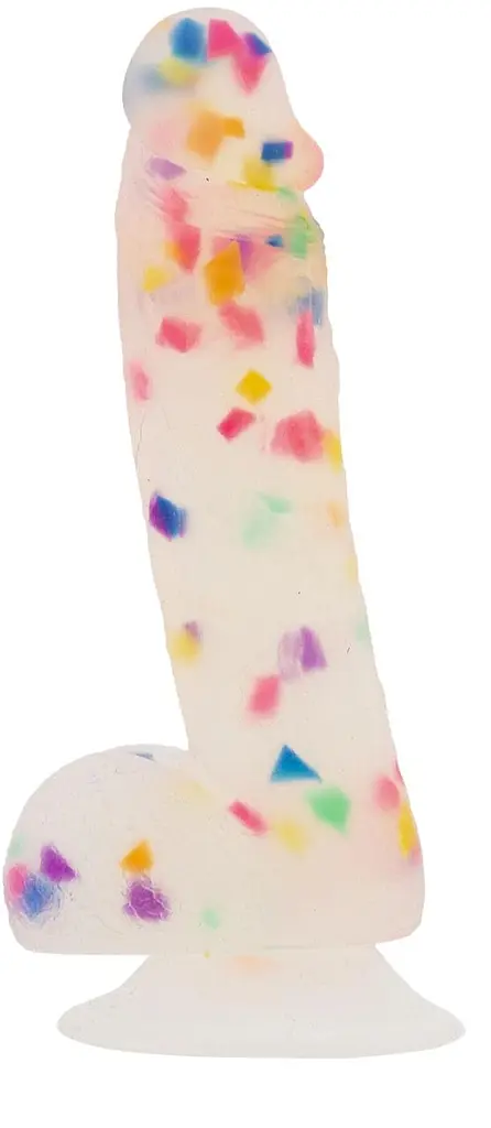 Фаллоимитатор с конфетти Addiction - PARTY MARTY 7.5″ - FROST & CONFETTI, 19 см, силикон - фото 2