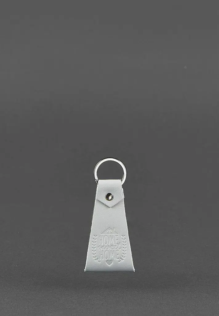 Кожаный серый брелок-петля - фото 1