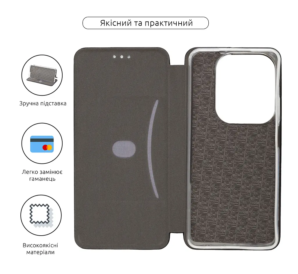 Чехол-книжка для Infinix Hot 40/40 Pro, G-Case, черный, кожаный чехол-книга из экокожи (PU) и TPU, с магнитом, с подставкой и вместительным кардхолдером, противоударный, защита всего корпуса, ArmorStandart (ARM79048) - фото 3