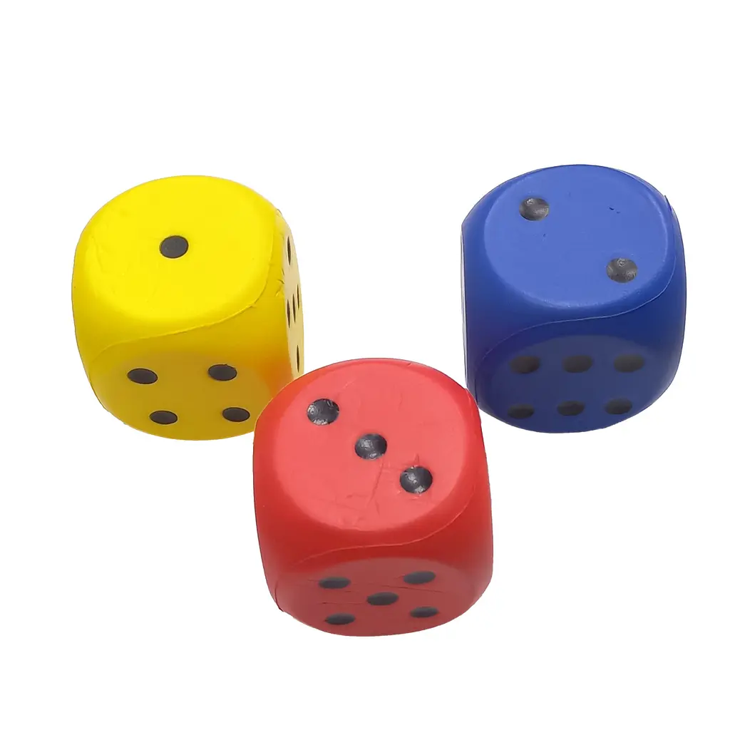 Кубик фомовий для настільних ігор "Кості гральні 7,5см" ZY128 великий (6903317446537) МІКС - фото 2