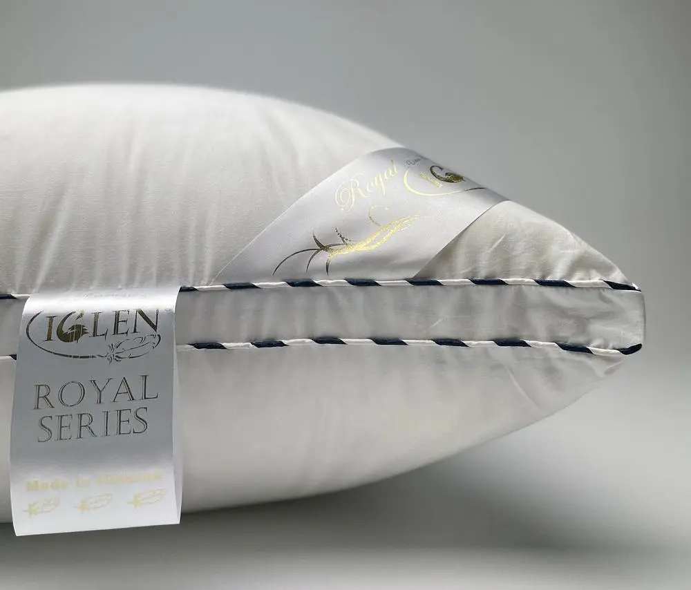 Подушка пухова Iglen Royal Series гусячий пух сірий 50х70 - фото 4
