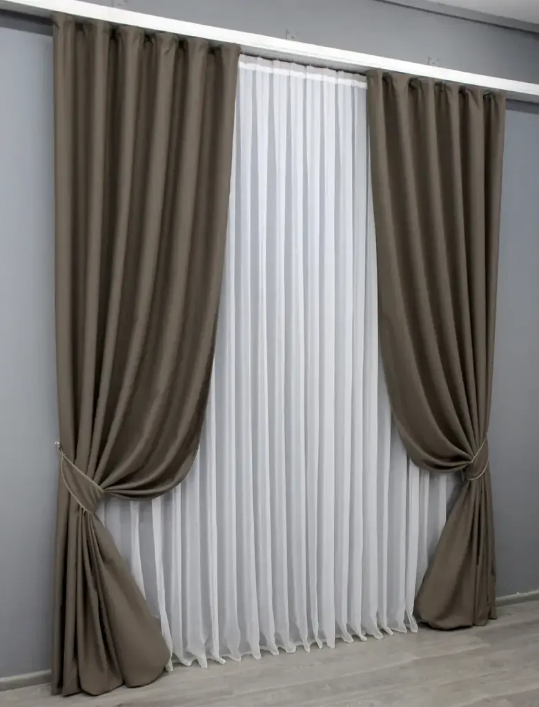 Комплект штор VR-Textil Midnight блекаут 2 шт 150x290 см какао (1673ш) - фото 3