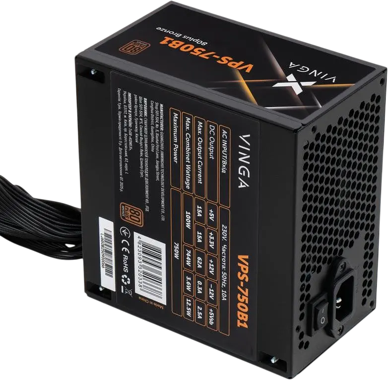 Блок живлення Vinga VPS B1 750W 80+ Bronze (VPS-750B1) - фото 4