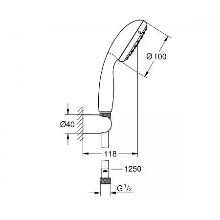 Душовий гарнітур Grohe Tempesta 26164001, Хром - фото 2
