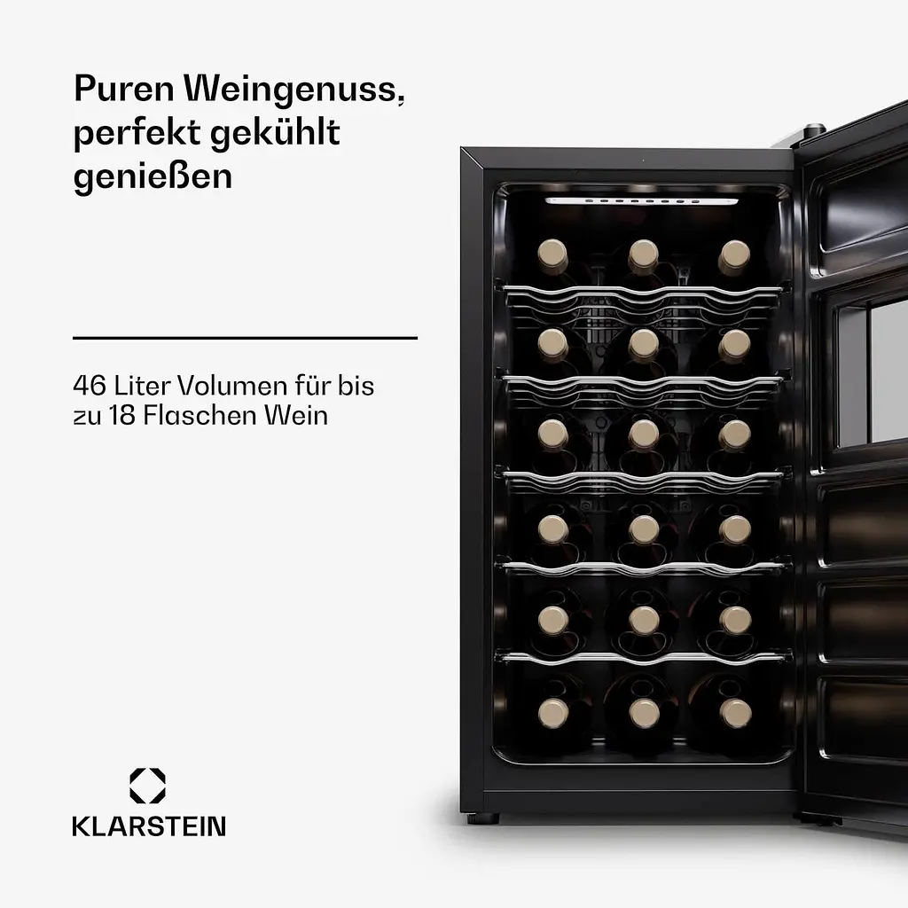 Винный холодильник Klarstein Silent Vino 18 Uno (10045378) - фото 2