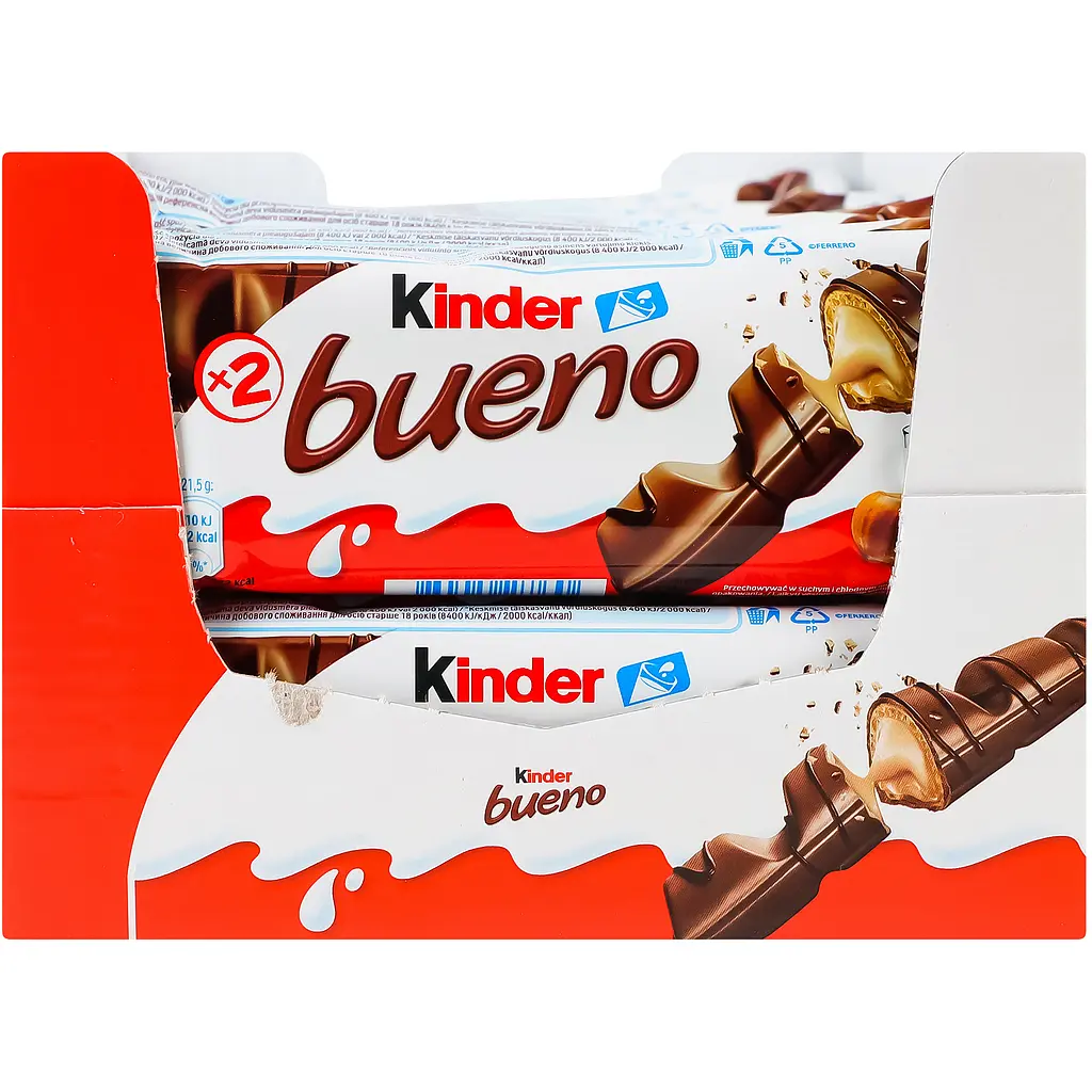 Батончик Kinder Bueno Е-2 шоколадно-вафельний 43 г (6327) - фото 4