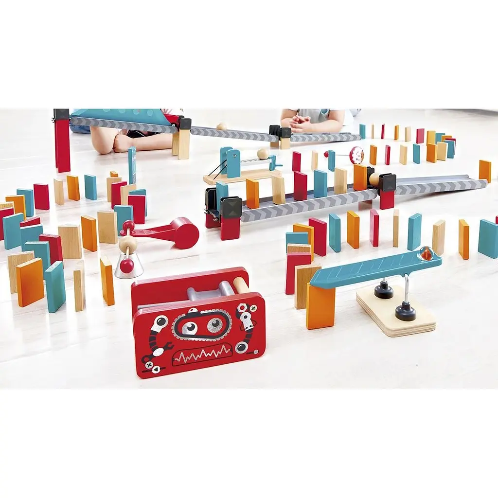 Динамічний конструктор Hape Ефект доміно Фабрика роботів 122 елементів (E1057) - фото 9