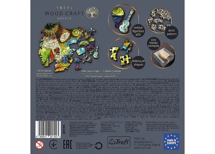 Пазл Trefl дерев'яний фігурний Кольорові коктейлі 500+1 ел. (20154) - фото 6