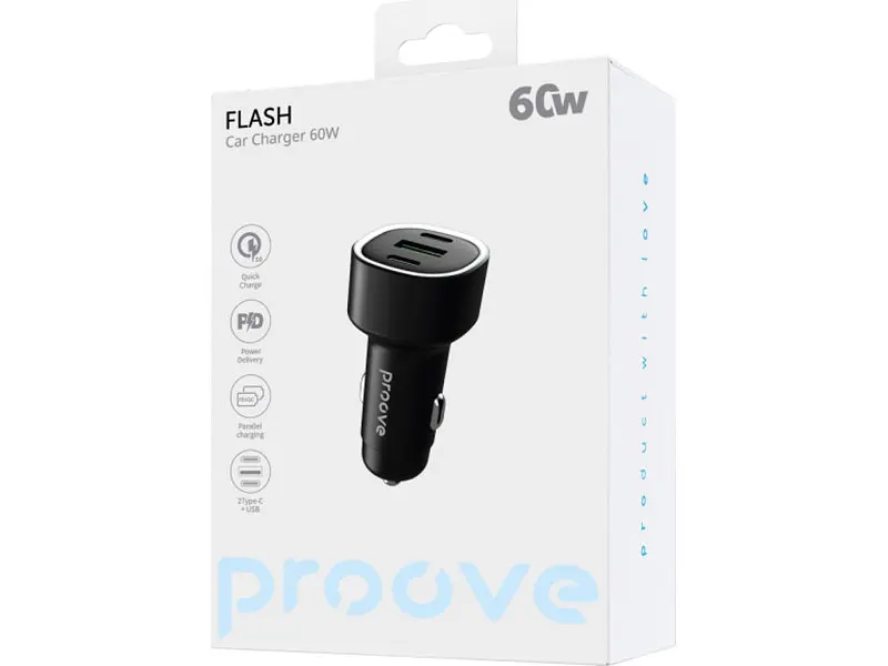 Автомобільний зарядний пристрій Proove Flash 60 W Black (CCFL60111201) - фото 2