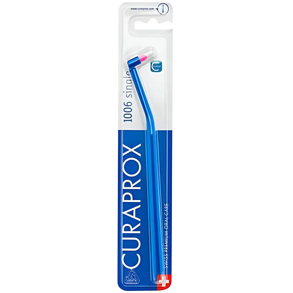 Монопучковая щетка Curaprox CS 1006 Single & Sulcular 6 мм синяя с розовым - фото 2
