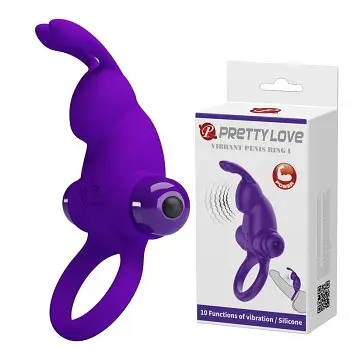 Віброкільце Pretty Love Vibro Penis Ring Rabbit I Purple, 11.3 см (фіолетовий)