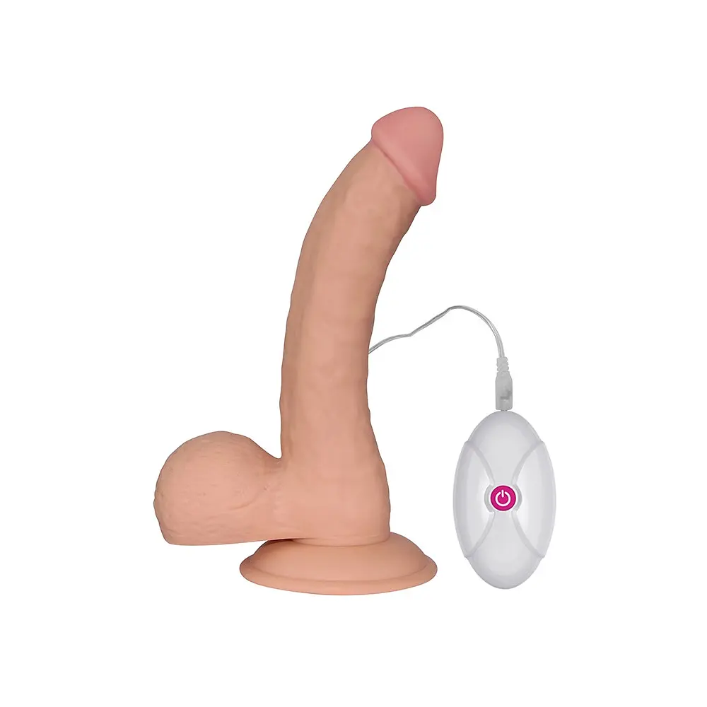 Реалістичний вібратор Lovetoy The Ultra Soft Dude 20 см тілесний - фото 7