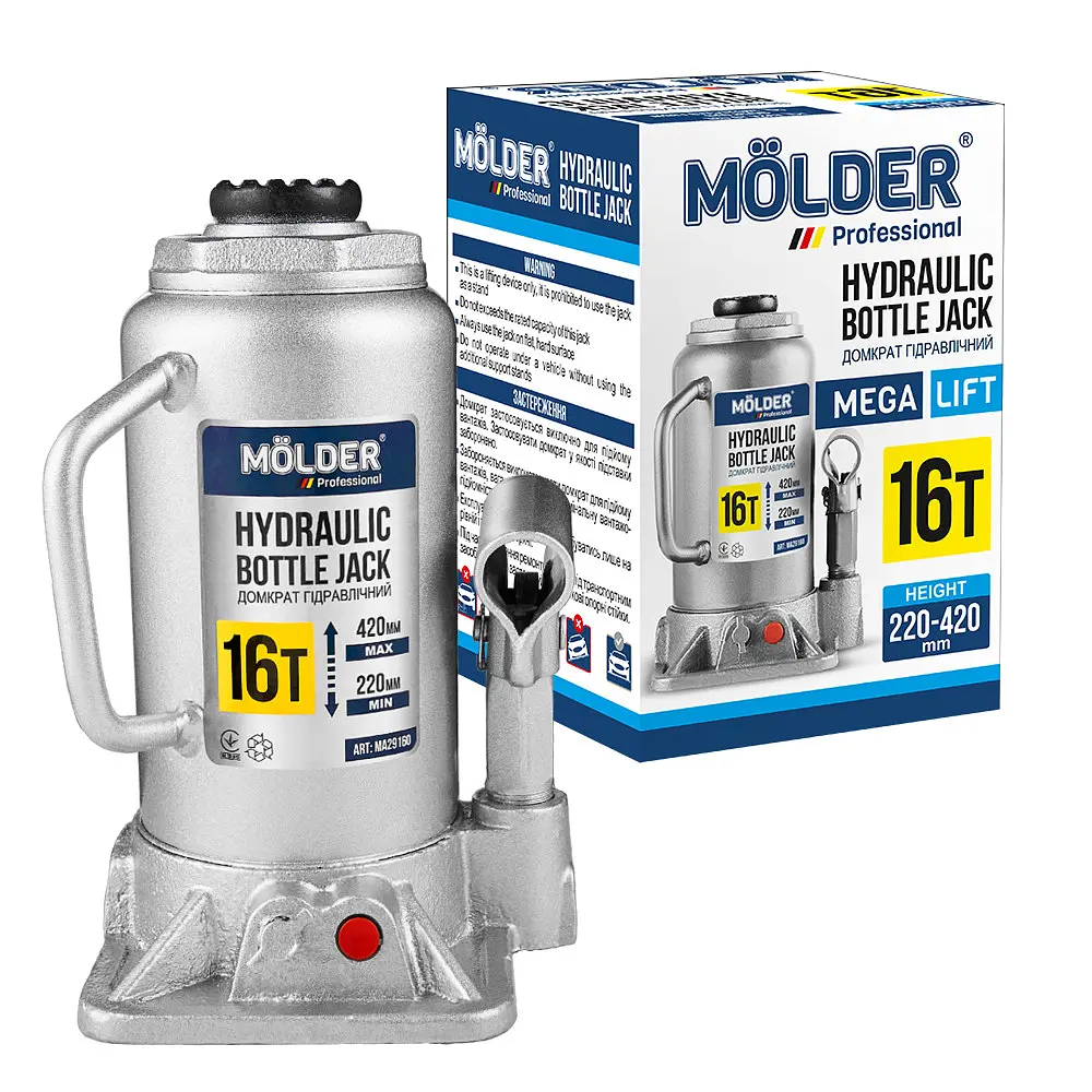 Домкрат гідравлічний пляшковий Molder 16 т 220-420 мм (MA29160) - фото 2