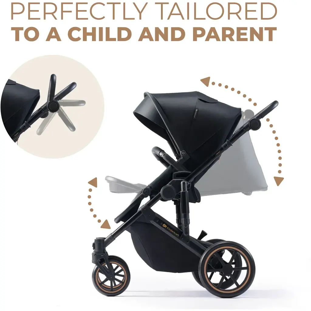 Універсальна коляска 2 в 1 Kinderkraft Prime 2 Venezian Black (KSPRIM02BLK2000) - фото 4