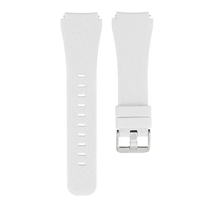 Ремешок для Samsung Galaxy Watch 5 Pro 45mm - белый ширина крепления 20мм силикон Watchbands Gear (W44-3WB69313605) - фото 2