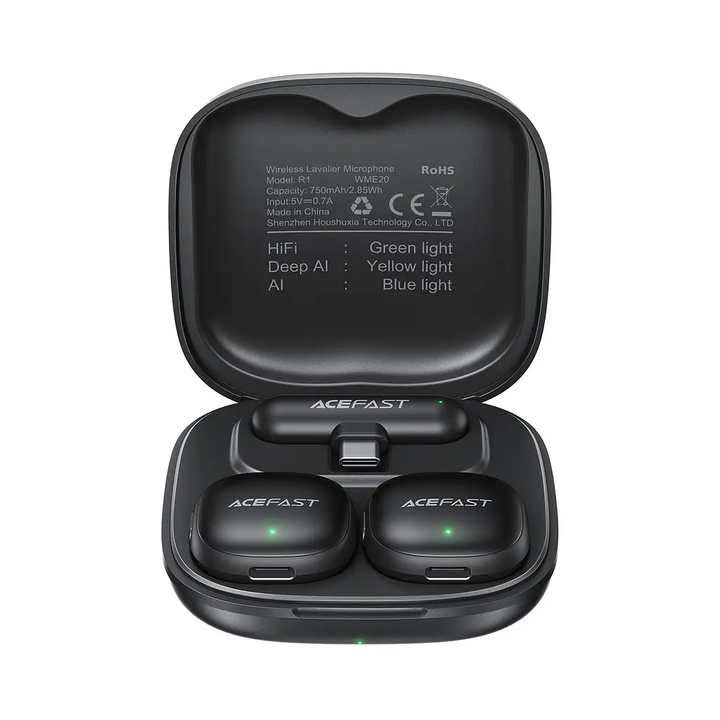 Бездротова мікрофонна система ACEFAST R1 dual-mic (Type-C) Black (6974316284895)