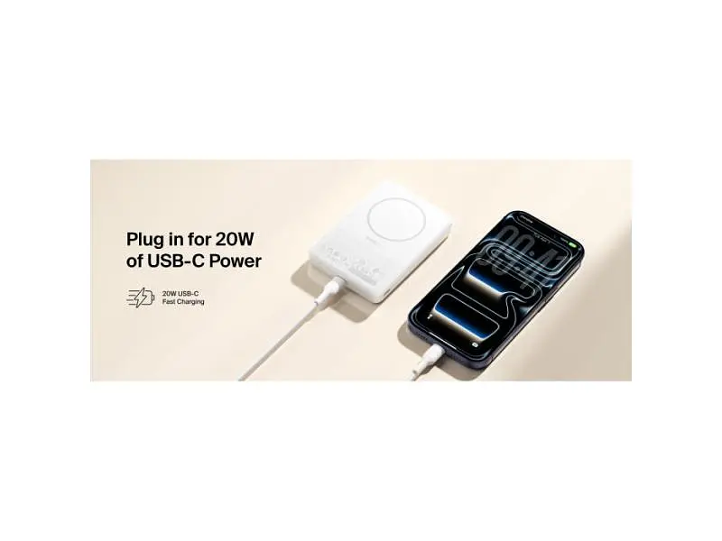 Зовнішній акумулятор (Power Bank) Belkin Slim Magnetic 10000mAh White (BPD015HQWH) - фото 9
