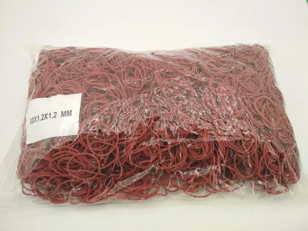 Банківські гумки, Plast, №30, червоні, 1,2 мм, діаметр 30 мм, 1 кг, для фіксації банкнот