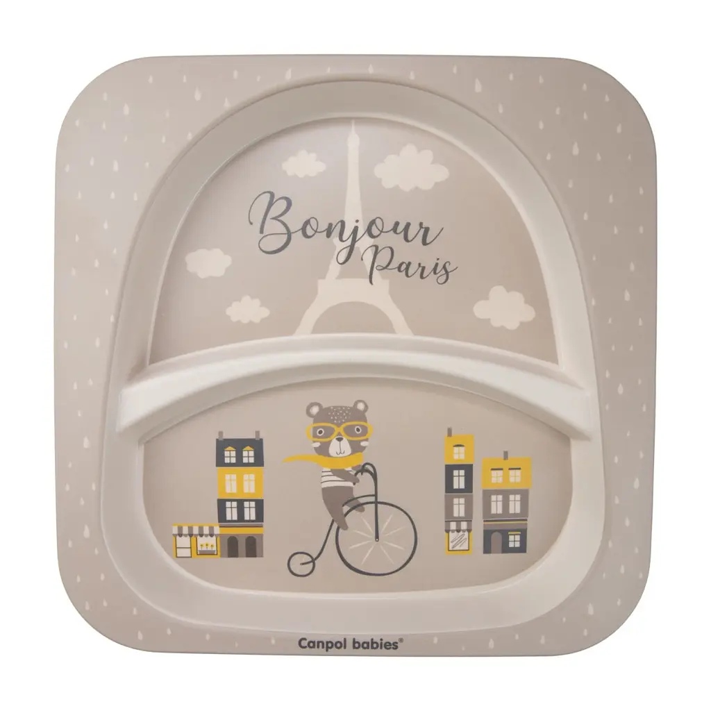Набір дитячого посуду Canpol babies Bonjour Paris 5 предметів бежевий (9/227_bei) - фото 4