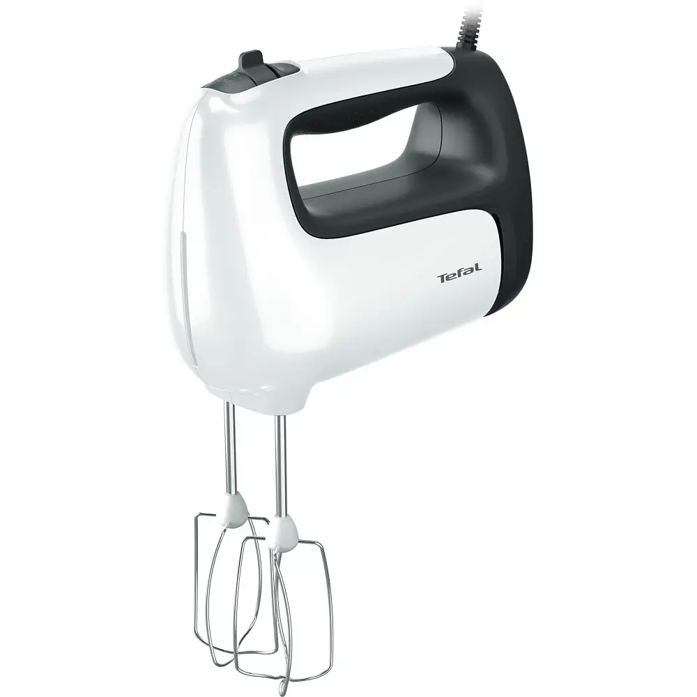 Ручний міксер Tefal Prep`Mix HT462138, 500 Вт, 5 швидкостей, Турбо, 2 насадки для тіста, 2 вінчики, Білий - фото 2