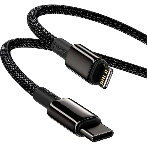 Кабель Baseus Tungsten Gold USB-C to Lightning 1m Black (CATLWJ-01) [100372] - фото 4