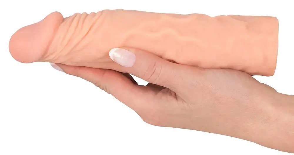 Насадка на пенис Nature Skin Extension Sleeve 19.5 см телесный - фото 9