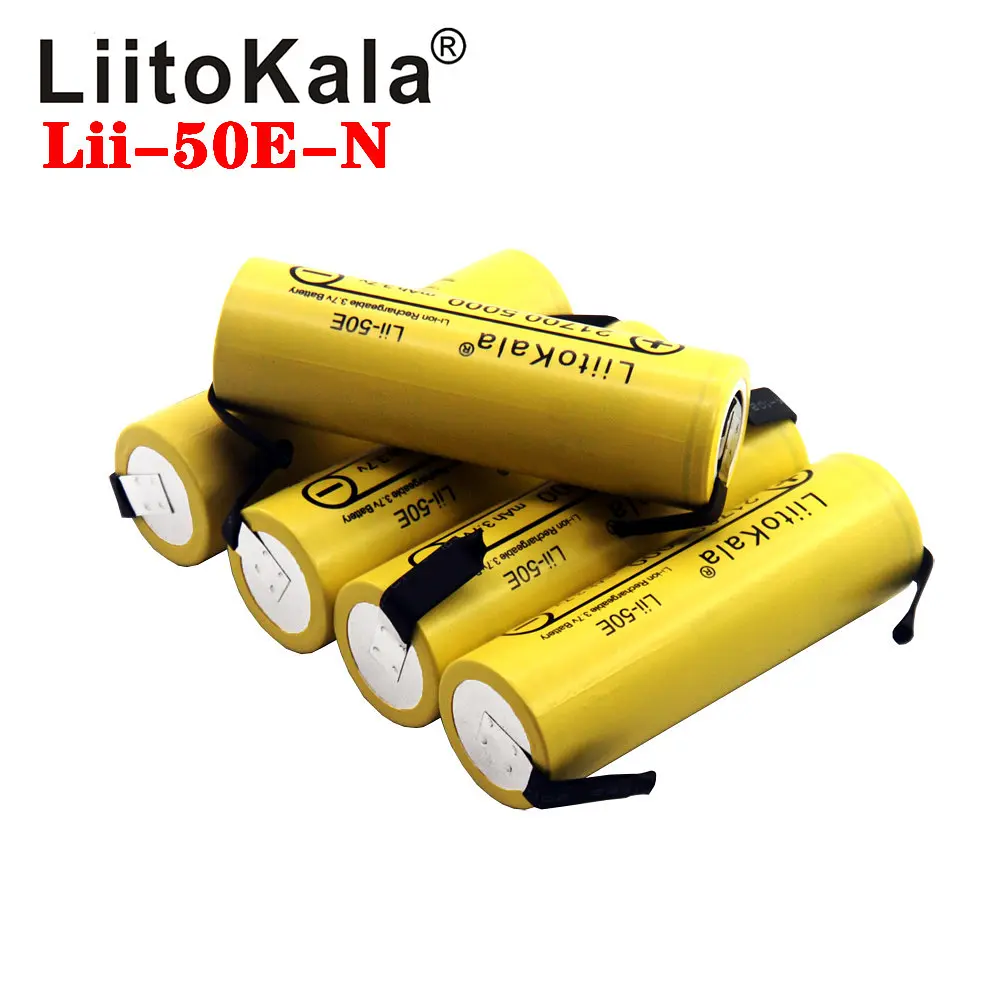 Акумулятор Liitokala 21700 Lii-50Е 3.7 V 5000 mAh з виведеннями під паяння (Жовтий) - фото 3