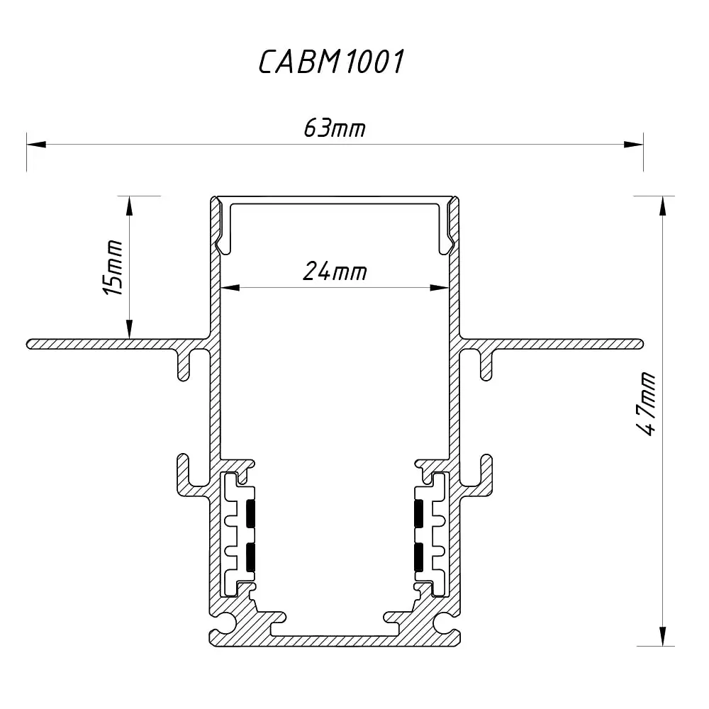 Шинопровод Feron CABM1001 черный встраиваемый 3м - фото 2