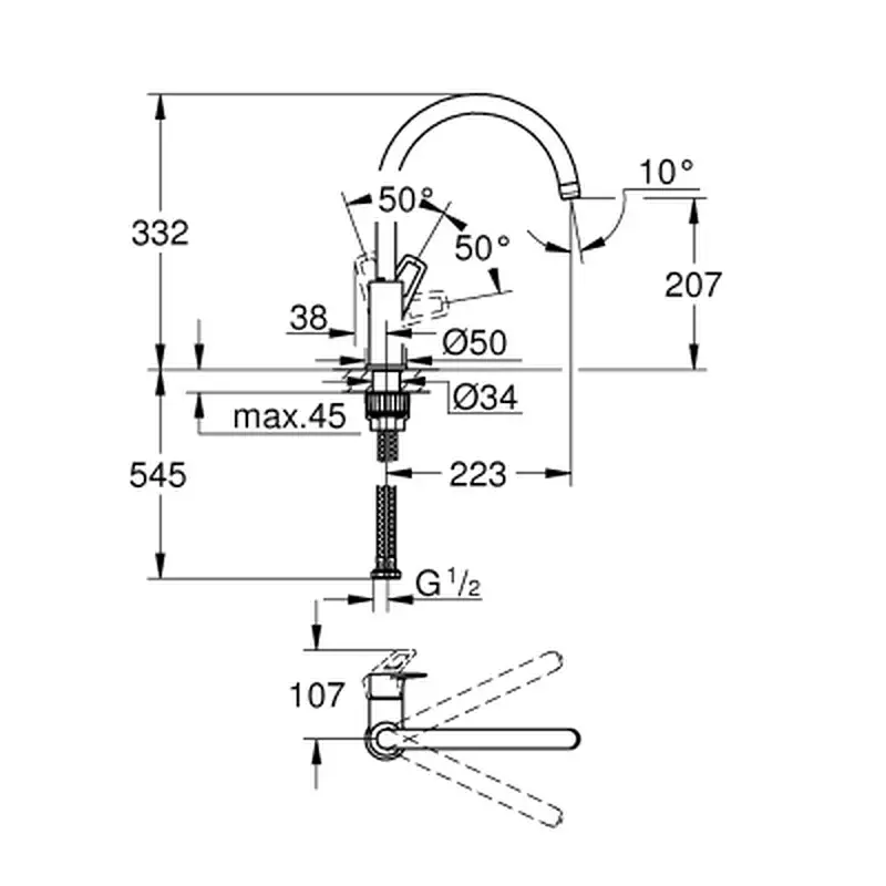Змішувач Grohe 31232001 (CV031944) - фото 3