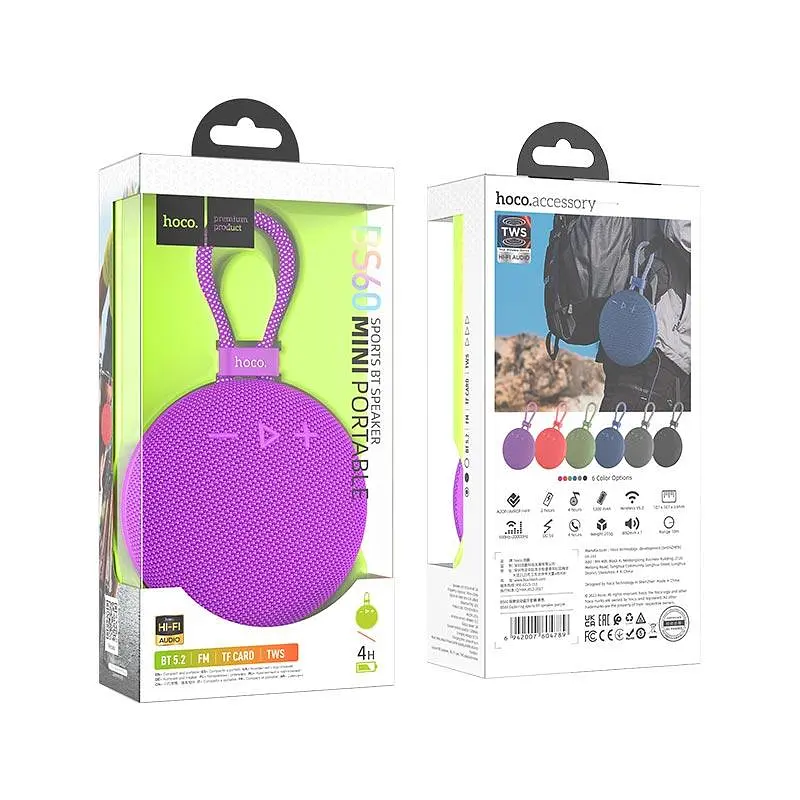 Портативна акустика Hoco Exploring sports BT speaker BS60 фіолетова - фото 10