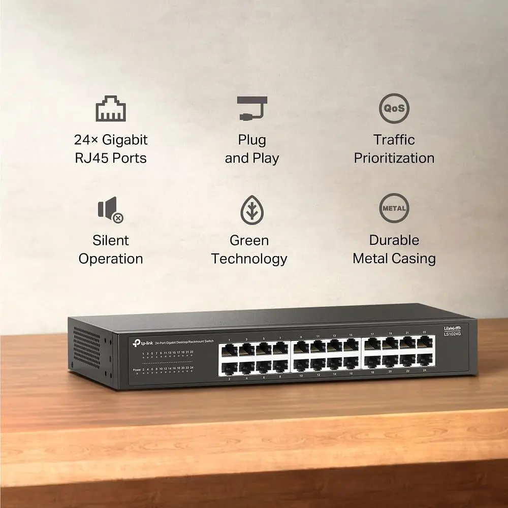 Коммутатор TP-Link 24-портовий гигабитний настильний/стийковий (LS1024G) - фото 8