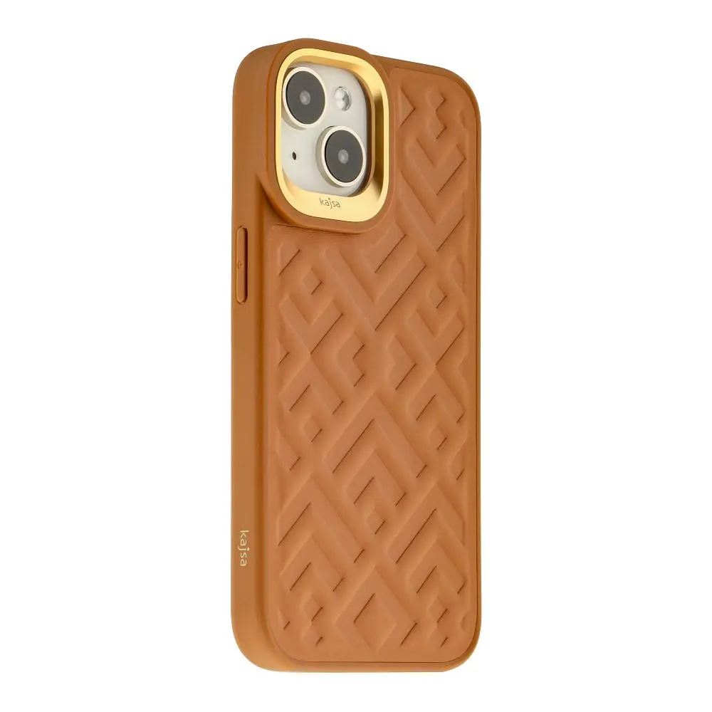 Чохол-накладка Kajsa Briquette Collection Rhombus Apple iPhone 15 Brown - фото 3