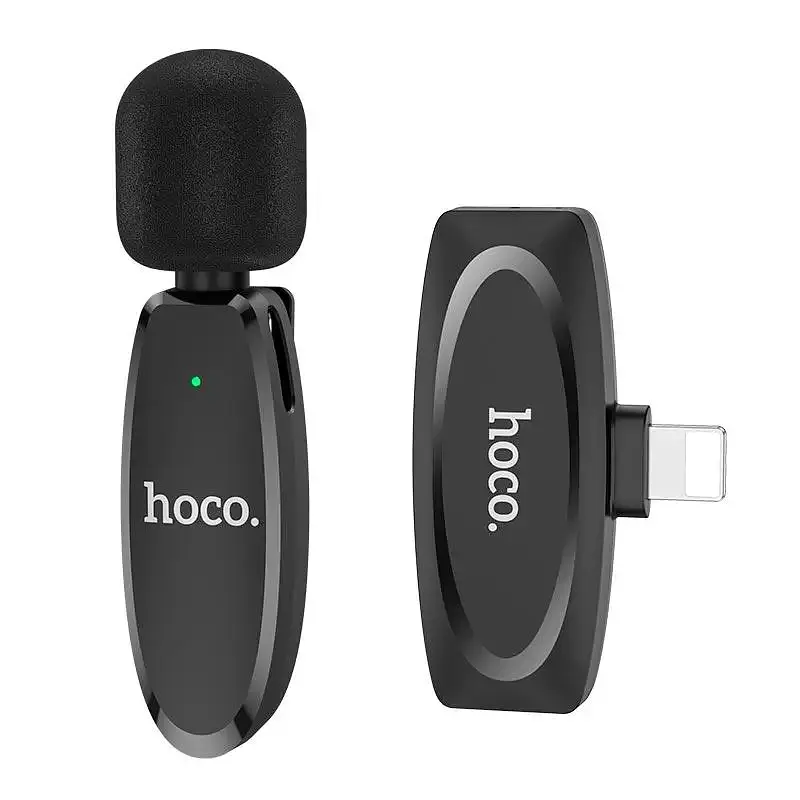 Бездротова мікрофонна система Hoco L15 iP Crystal lavalier wireless digital microphone чорний