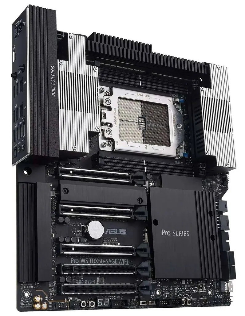 Материнська плата ASUS PRO WS TRX50-SAGE WIFI (PRO WS TRX50-SAGE WIFI) (Socket TR5, AMD TRX50, CEB) - фото 2